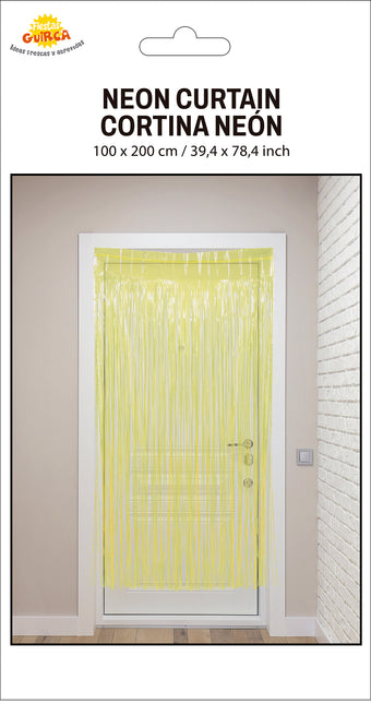 Rideau de porte jaune 2m