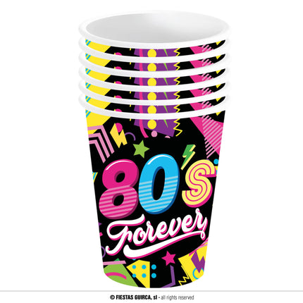 Gobelets néon 80S 240ml 6pcs