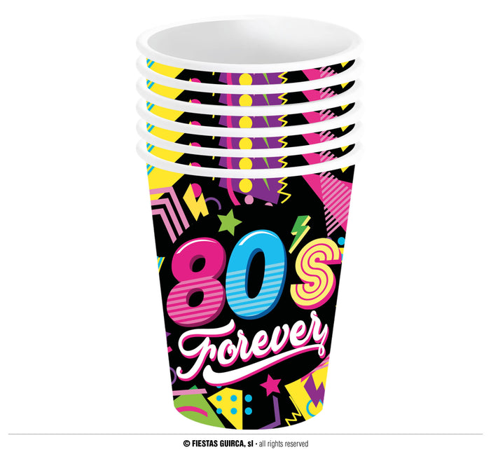 Gobelets néon 80S 240ml 6pcs