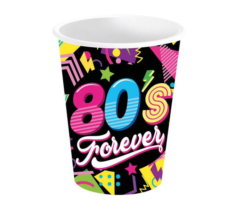 Gobelets néon 80S 240ml 6pcs