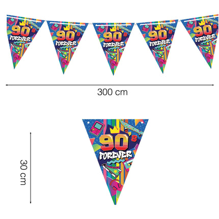 90s Guirlande colorée 3m