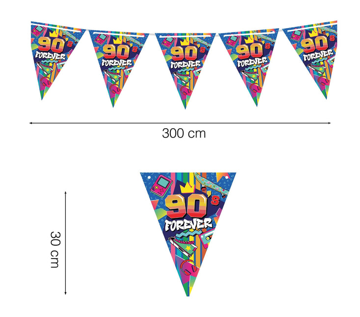 90s Guirlande colorée 3m