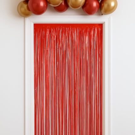Rood Deurgordijn Plastic 2m