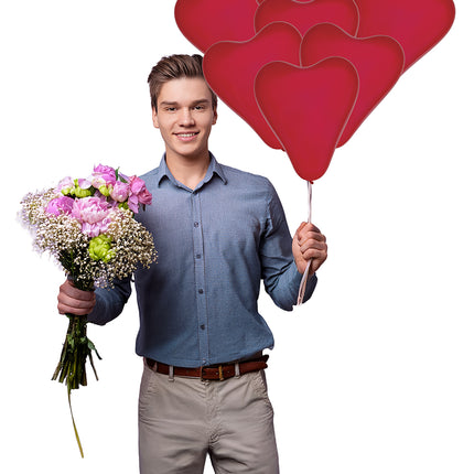 Sachet de 10 ballons en forme de cœur