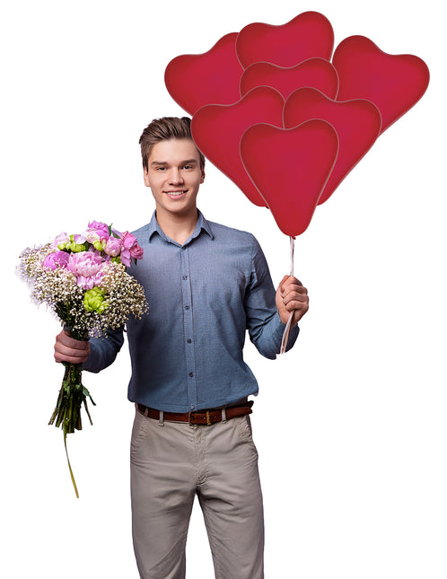Sachet de 10 ballons en forme de cœur