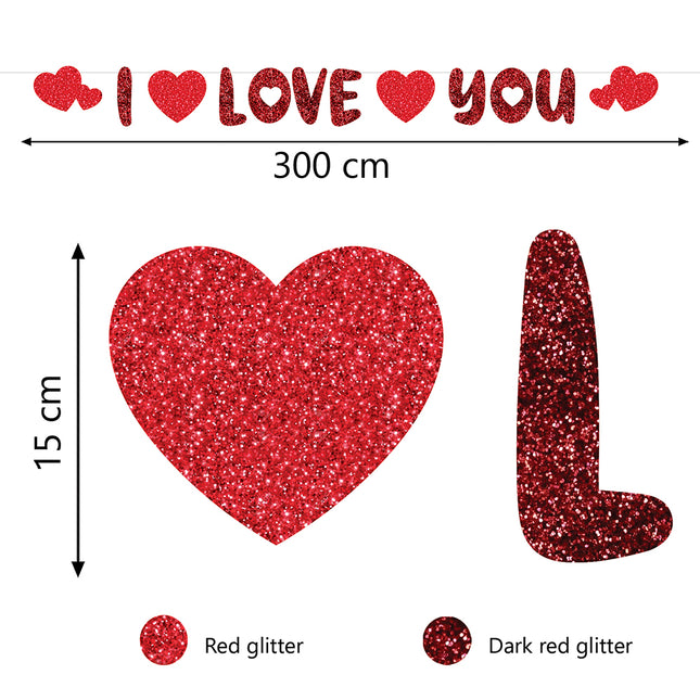 Guirlande Je t'aime 300 cm