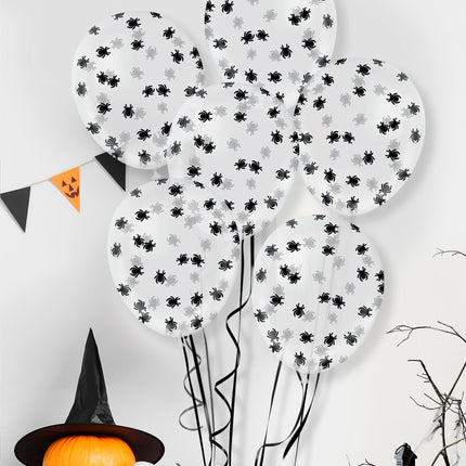 Ballon confetti d'Halloween avec araignées 10pcs