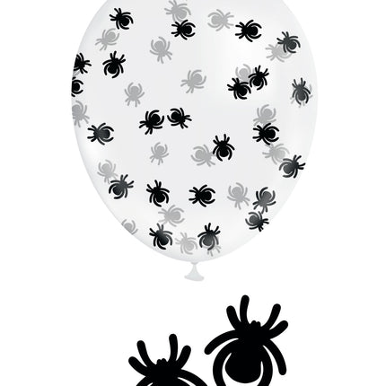 Ballon confetti d'Halloween avec araignées 10pcs