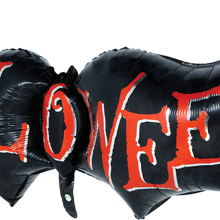 Ballon en aluminium Halloween « Chauve-souris » non gonflé, 1 m