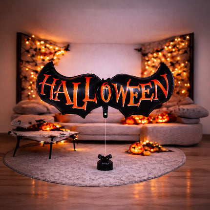Ballon en aluminium Halloween « Chauve-souris » non gonflé, 1 m