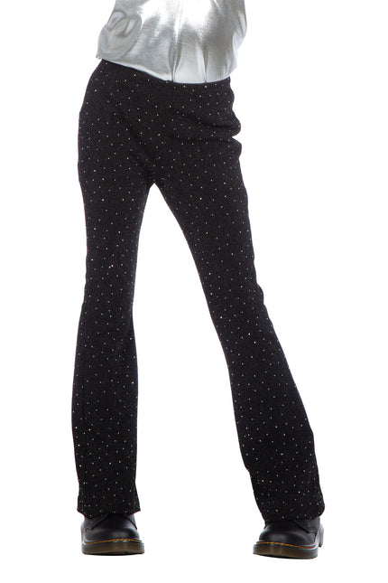 Pantalon noir évasé à paillettes