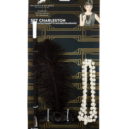 Ensemble d'accessoires Charleston noir 3 pièces