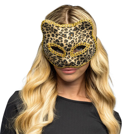 Masque de léopard doré