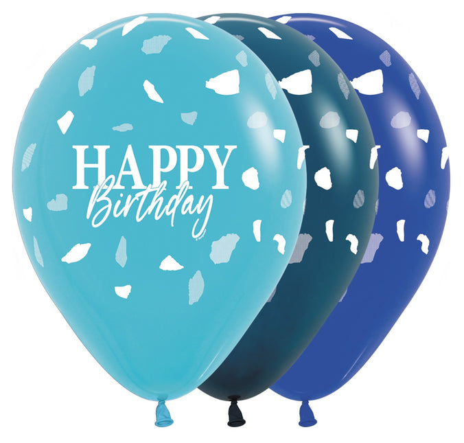 Bon anniversaire Ballons de baudruche bleu 30cm 25pcs