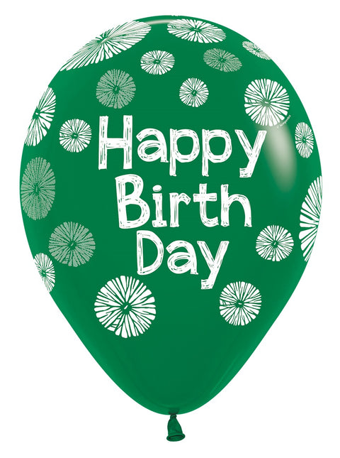 Bon anniversaire Ballons verts 30cm 25pcs