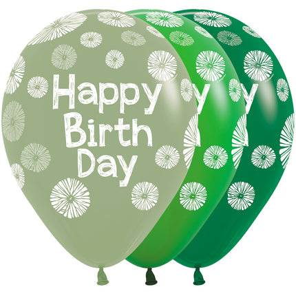 Bon anniversaire Ballons verts 30cm 25pcs