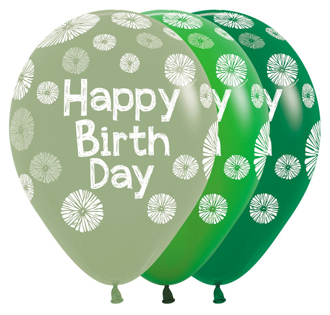 Bon anniversaire Ballons verts 30cm 25pcs