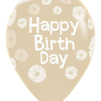 Happy Birthday Balloons Flowers 30cm 25pcs