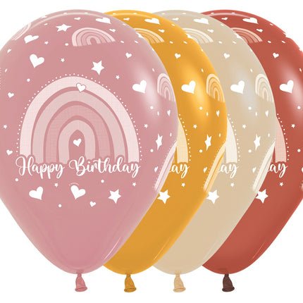 Bon anniversaire Ballons colorés arc-en-ciel 30cm 12pcs