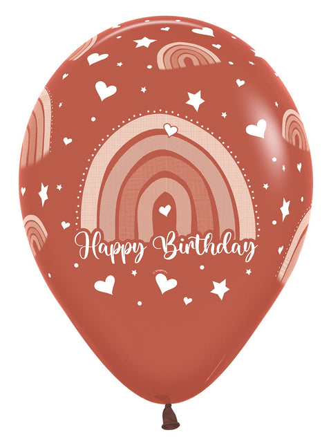 Bon anniversaire Ballons colorés arc-en-ciel 30cm 12pcs