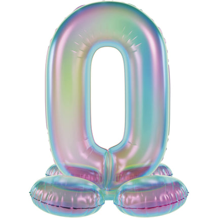 0 Year Number Balloon Standard Holographic Empty 72cm
