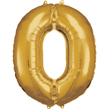 0 Year Figure Balloon Gold Shiny Empty 86cm
