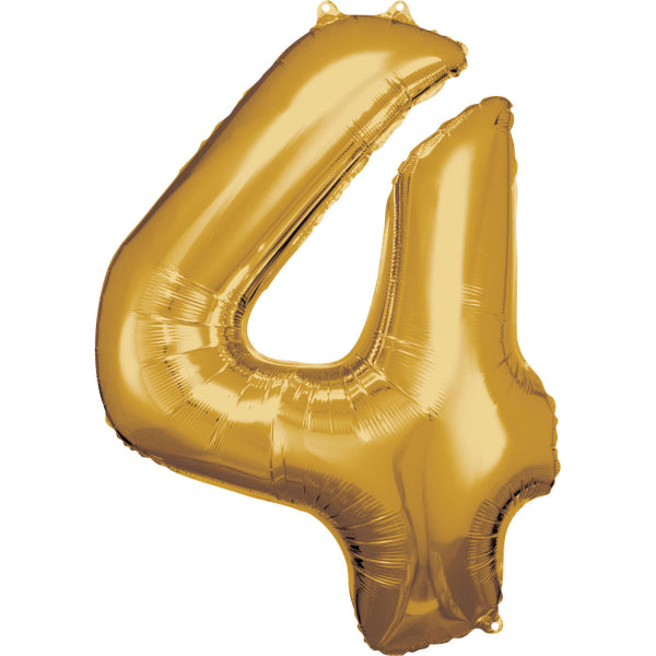4 Year Figure Balloon Gold Shiny Empty 93cm