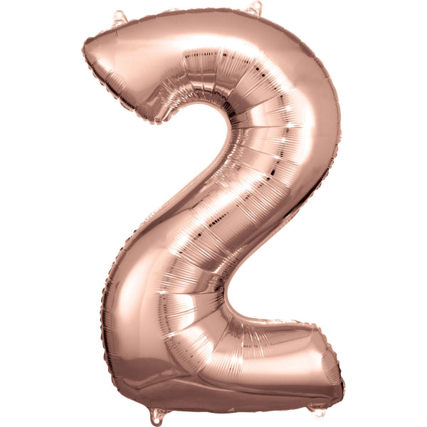 2 Year Figure Balloon Rose Gold Shiny Empty 92cm