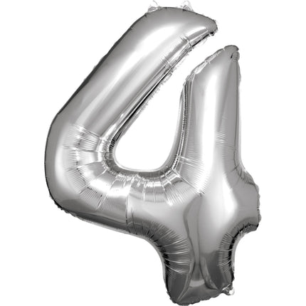 Ballon de baudruche - Figure 4 - Argent - 93 x 65 cm