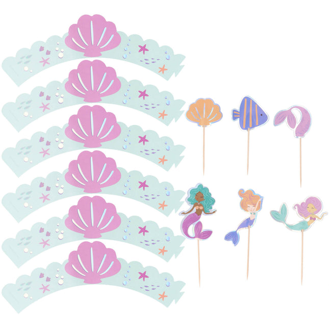 Set de décoration pour sirène 6 pièces