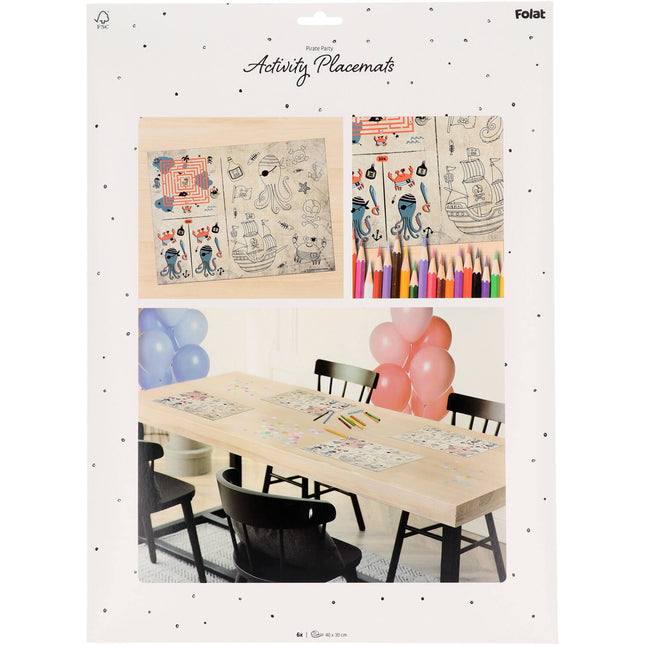 Set de table Pirate avec activités 40cm 6pcs