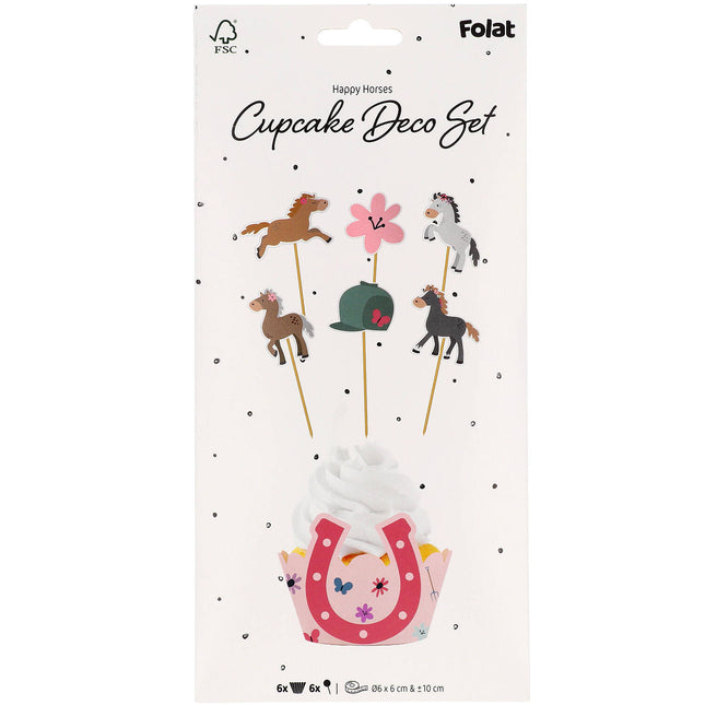 Garnitures de cupcake cheval 12 pièces