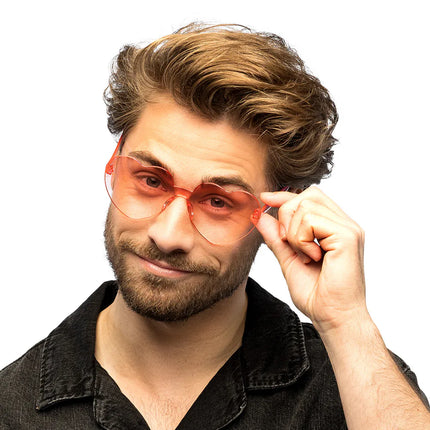 Lunettes de fête « Festival hearts » rouges