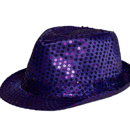 Chapeau à paillettes violet - paquet de 6