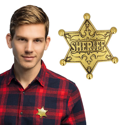 Badge « Sheriff » en métal doré