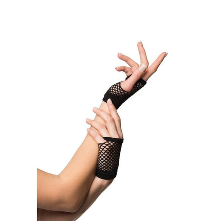Gants sans doigts Short Fishnet Noir