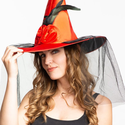 Chapeau de sorcière d'Halloween Orange High