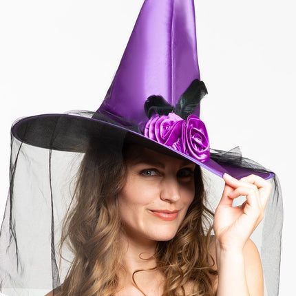 Chapeau de sorcière d'Halloween Violet