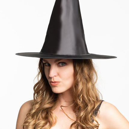 Chapeau de sorcière d'Halloween Noir Haut