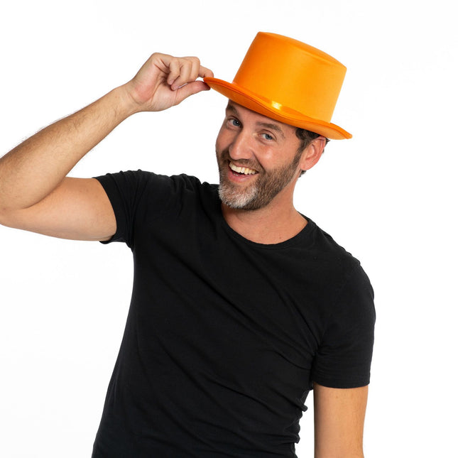Chapeau haut Satin Orange