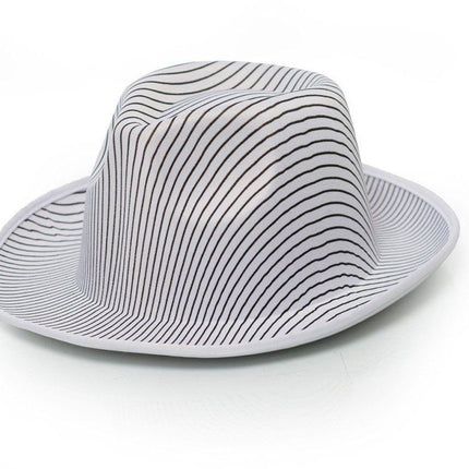 Chapeau Gangster Satin rayé blanc