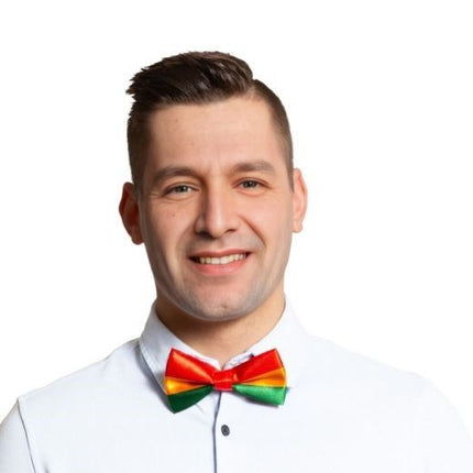 Nœud papillon rouge/jaune/vert - paquet de 6