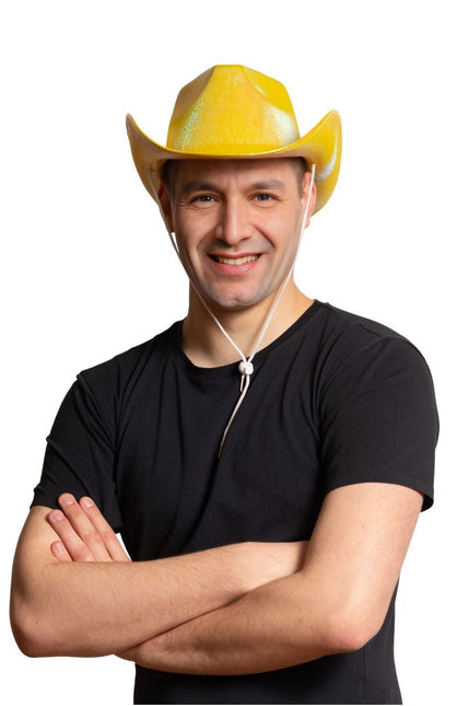 Chapeau de cow-boy or brillant