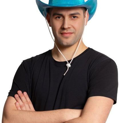 Chapeau de cow-boy turquoise brillant