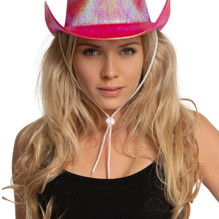 Chapeau de cow-boy rouge brillant - paquet de 6