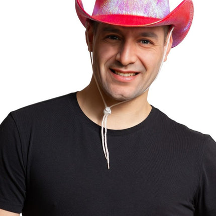 Chapeau de cow-boy rouge brillant - paquet de 6