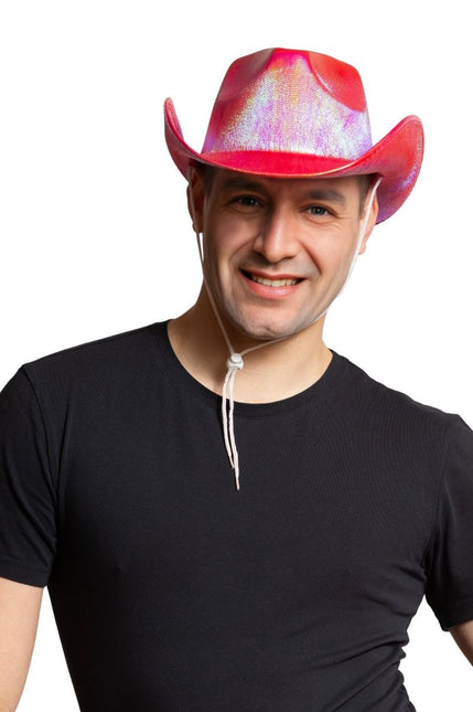 Chapeau de cow-boy rouge brillant - paquet de 6