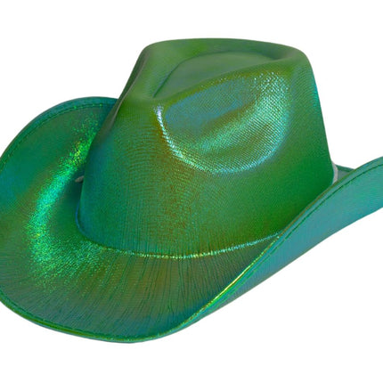 Chapeau de cow-boy vert brillant - paquet de 6