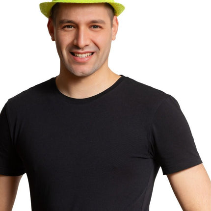 Chapeau à paillettes vert fluo