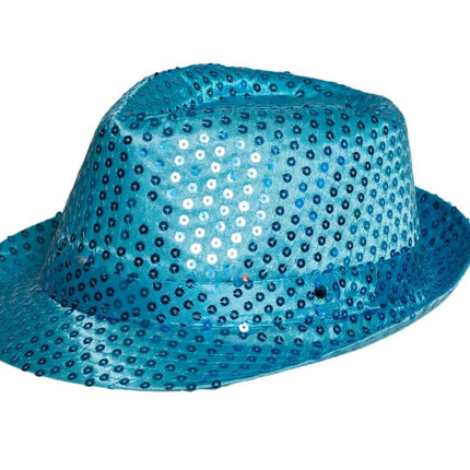 Chapeau à paillettes Turquoise - paquet de 6